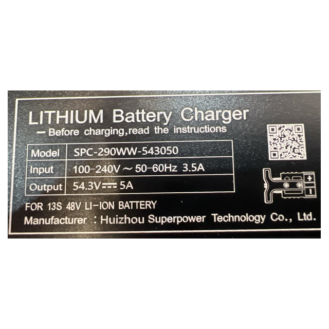 High-performance charger label for Ningbo Staxx EPT20H and Pramac Lifter EY20L