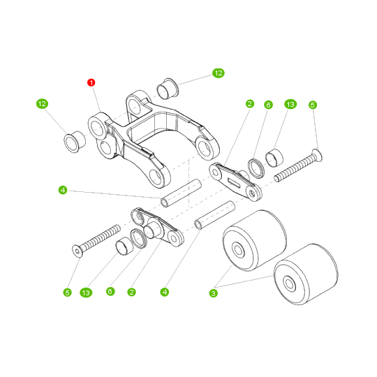Still Tandem Load Roller Wheel Fork Bracket 4491967