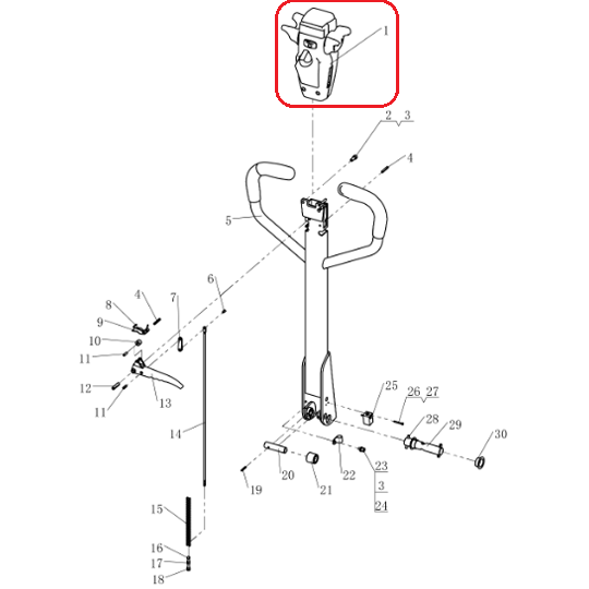 Hangcha CBD20-JSM Handle Head Assembly 71501000028