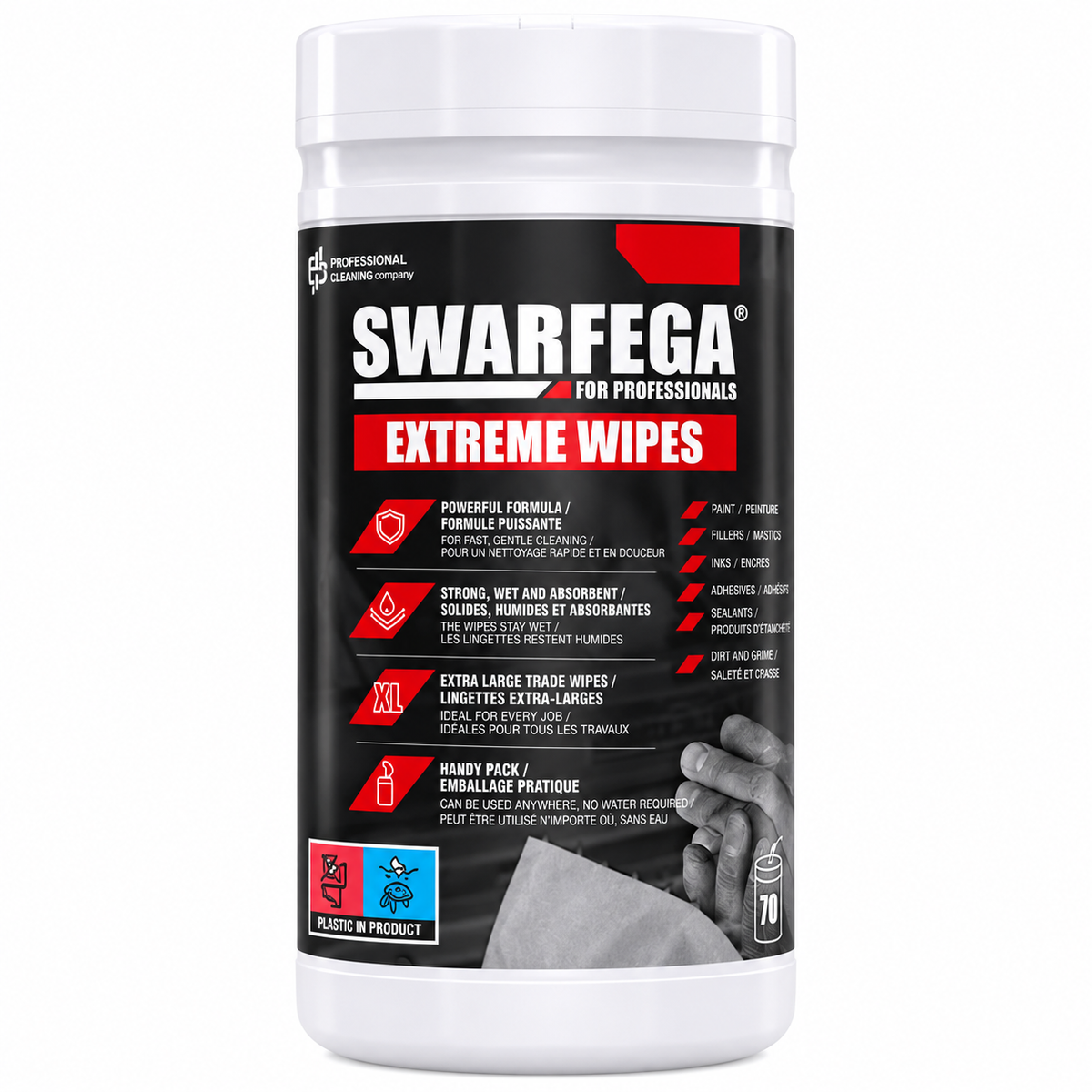 Swarfega SWHD70W Heavy Duty Hand Wipes 70 Wipes