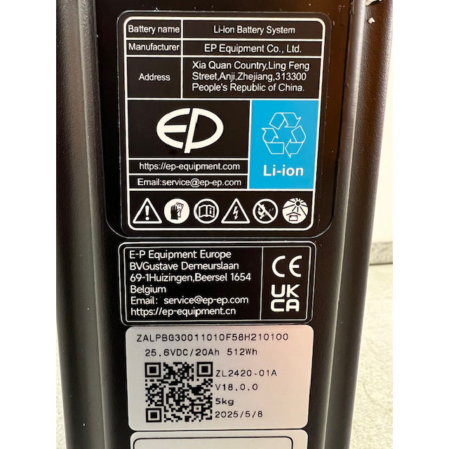 EP Equipment 24V 20Ah 512Wh ZL2420 Battery 1113-513000-1K
