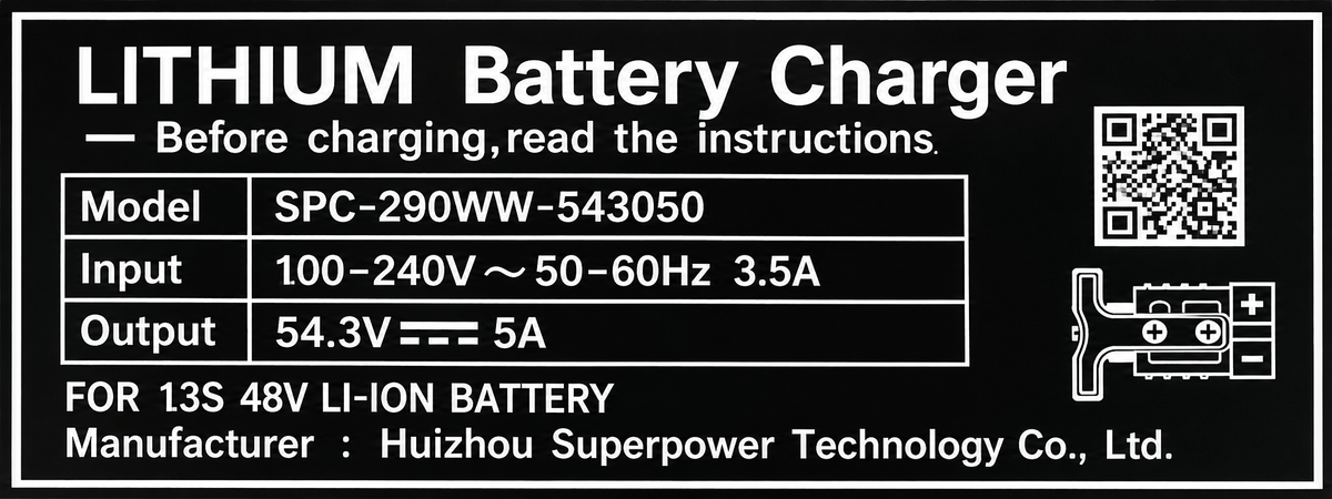 Staxx 10301194 / 10301195 48V 5A Battery Charger UK / EURO