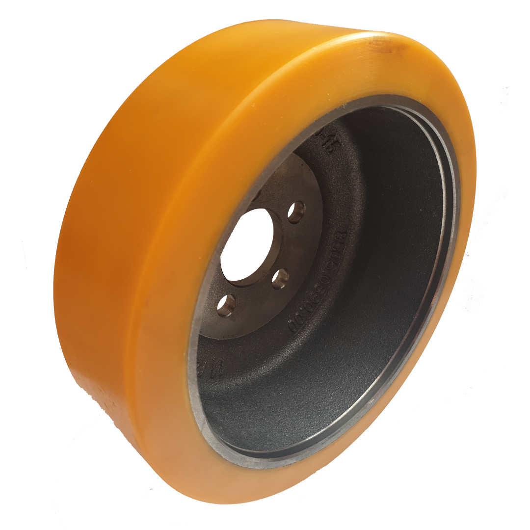 BT Toyota 7549741 polyurethane drive wheel for pallet trucks, 230mm diameter, 70mm tread, 45mm bore, 5-stud fitting