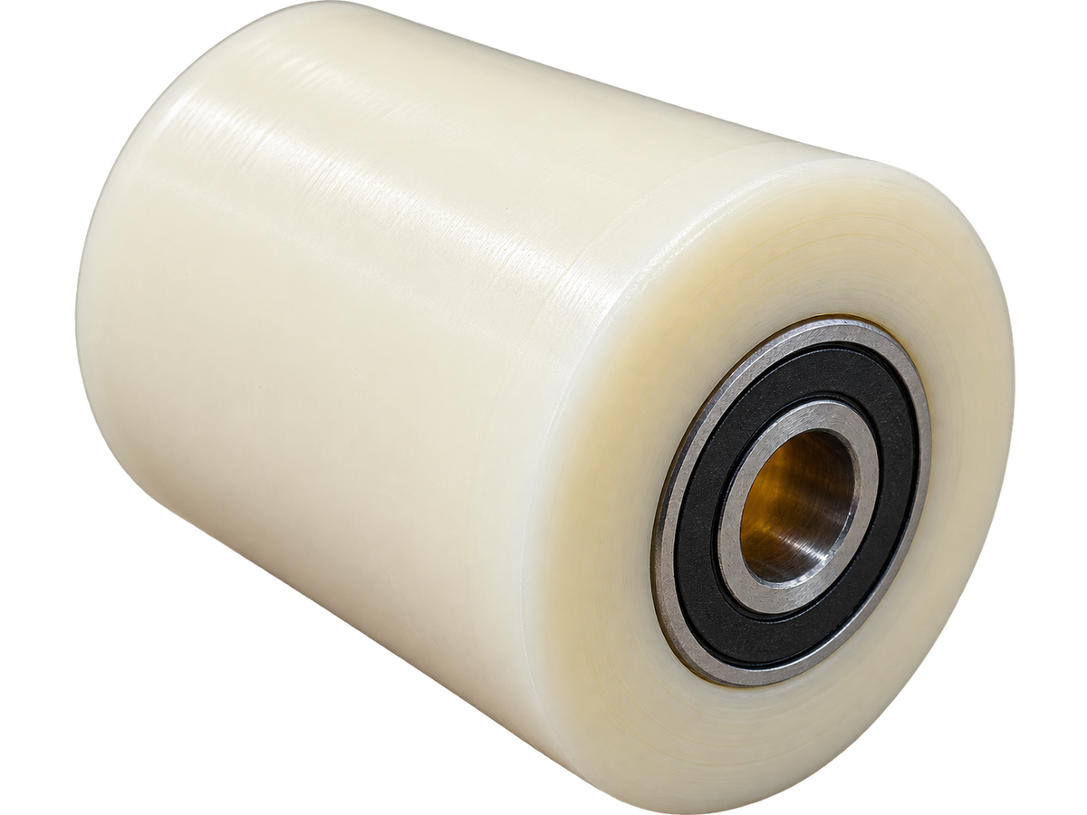 Staxx 11040234 single load roller wheel with integrated bearing for WH25G and WH30G pallet trucks – right-side view.