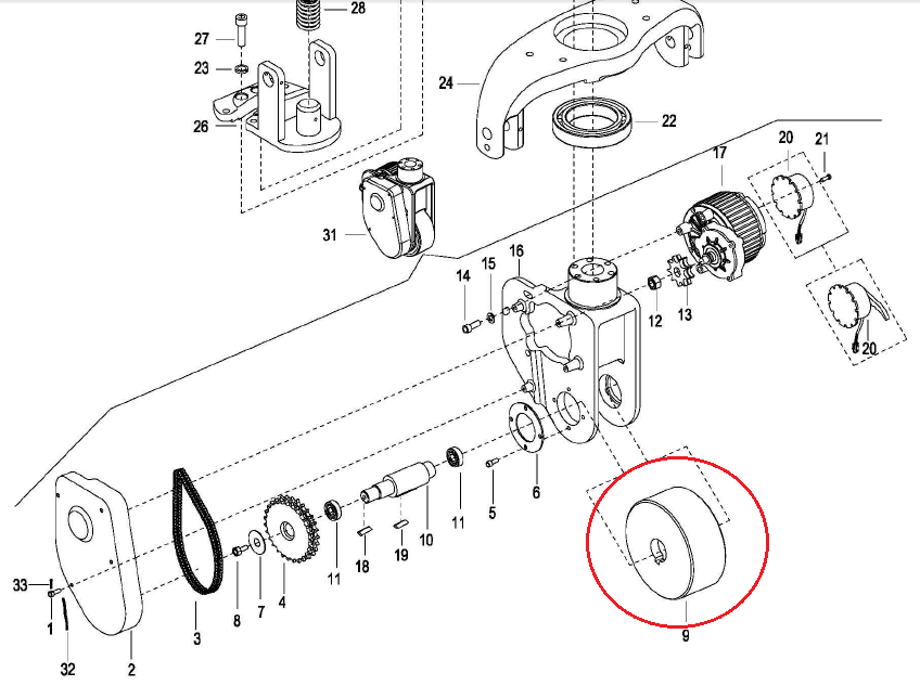 Drive Wheel Polyurethane 130mm x 56mm x 30mm Before October 2018