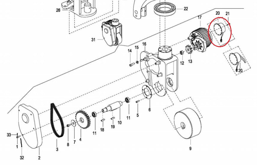 Brake Assembly Small Drive Wheel October 2018 Onwards
