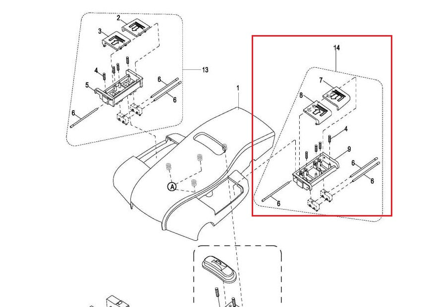Lift and Lower Left Side Switch Box Assembly EP Equipment 1120-342100-00