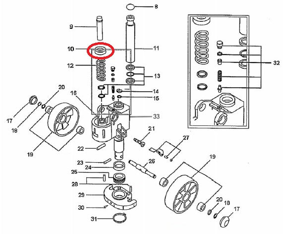 Cap Washer For Return Spring 18.5mm x 58mm Total Source 144TA2752