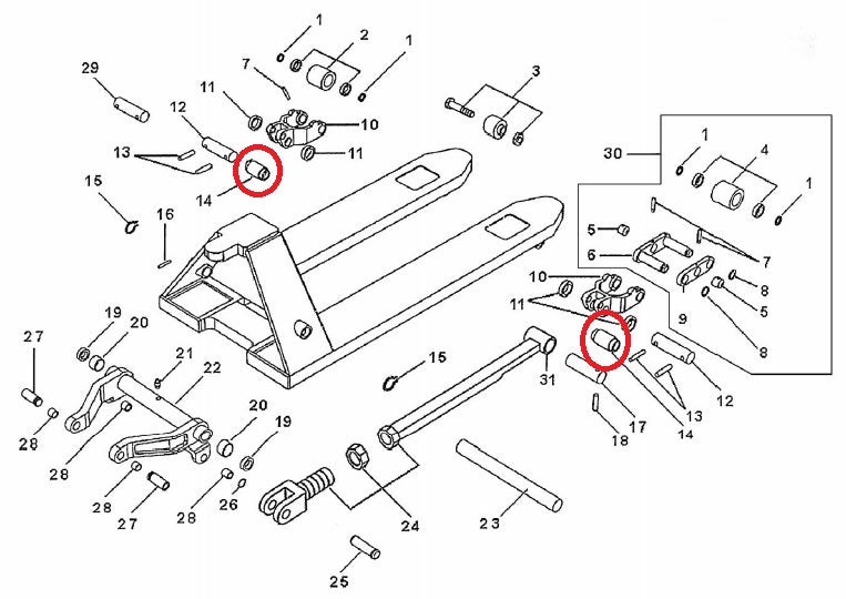 Total Lifter AC20 Wheel Bracket Roller 128TA4404