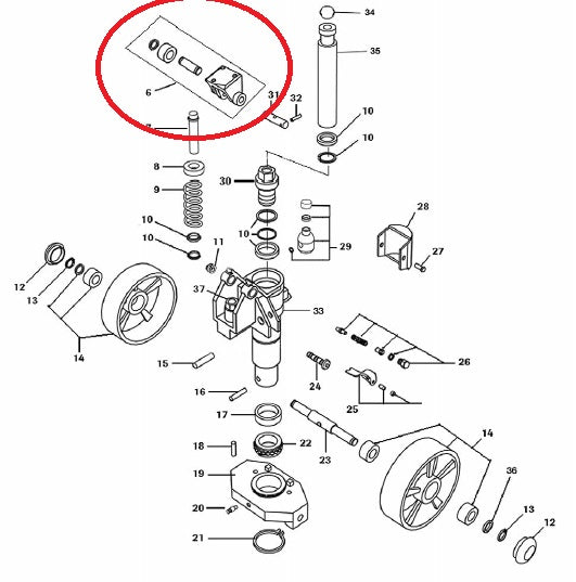 Total Lifter CBGIII Control Handle Roller Kit 128TA4459
