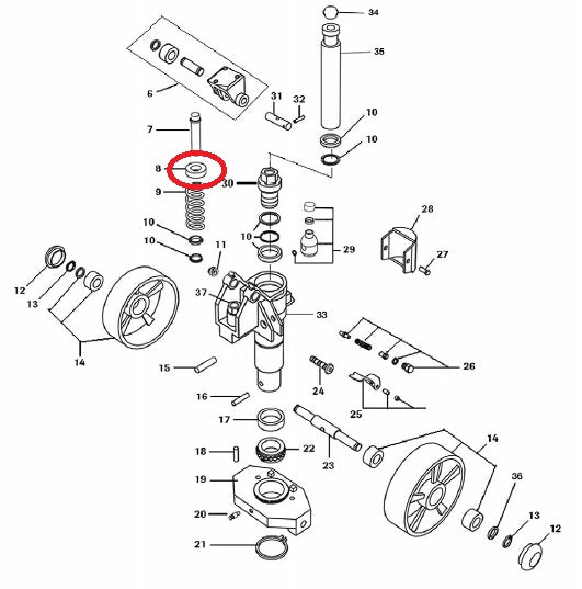 Pressure Return Spring Cap Total Lifter 128TA4461