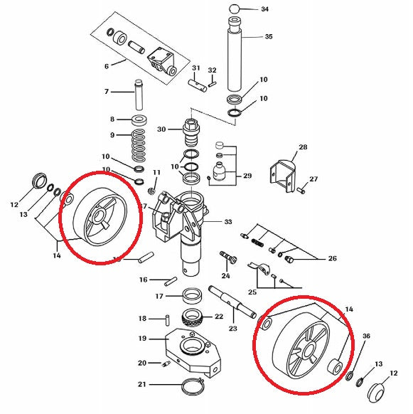 Steer Wheel Complete Polyurethane 180mm x 50mm x 20mm