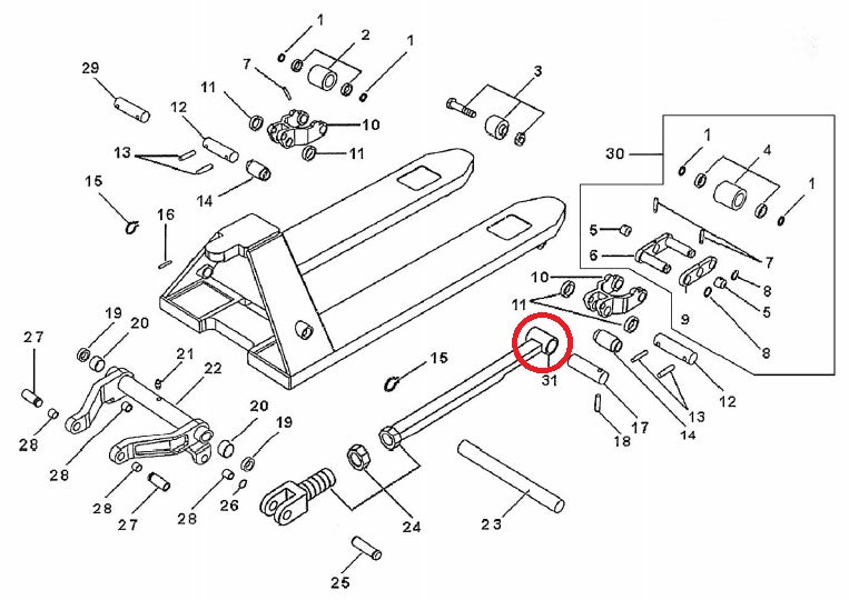 Push Pull Rod Fork End Bushing AC25 Total Lifter 138TA4542