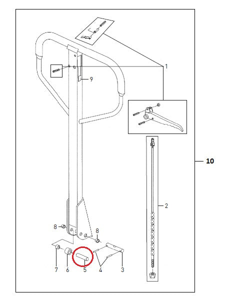 Handle Pump Control Roller Axle TRP0003 Total Lifter 144TA2717