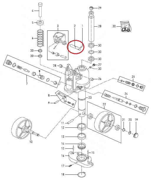 Handle Pivot Axle DF2000 Total Lifter 144TA2909