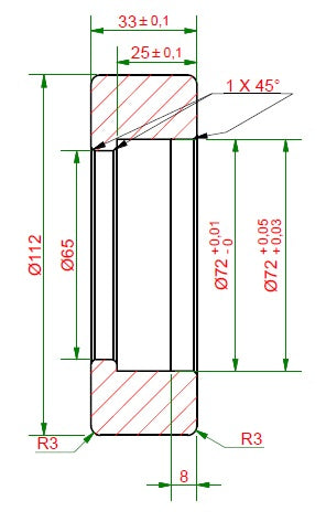 400608 Logitrans Roller 112mm x 33mm