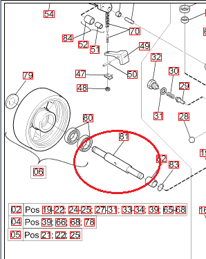Axle Stainless Steel 20mm x 25mm x 174mm BT Toyota 227907