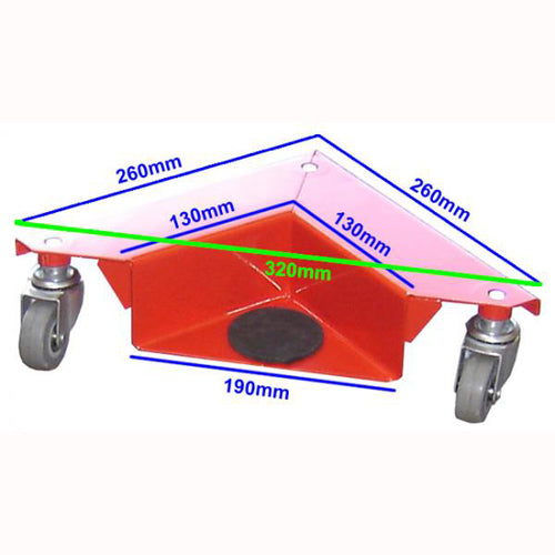 600kg Corner Skate Set With Single Castor Wheels
