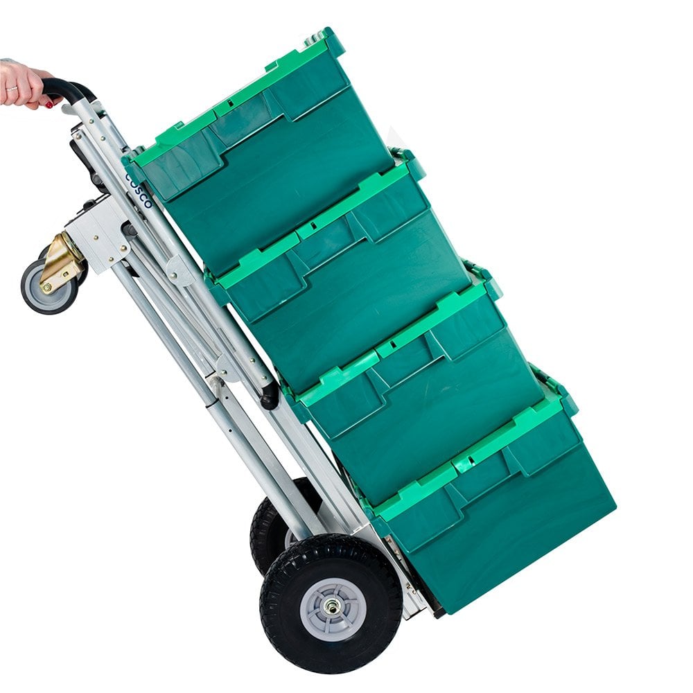 350kg 3-in-1 Aluminium Sack Truck Puncture Proof Wheels