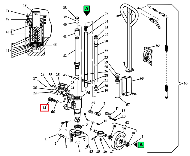 Pramac Lifter HX10M Complete No Release Valve S0004010036