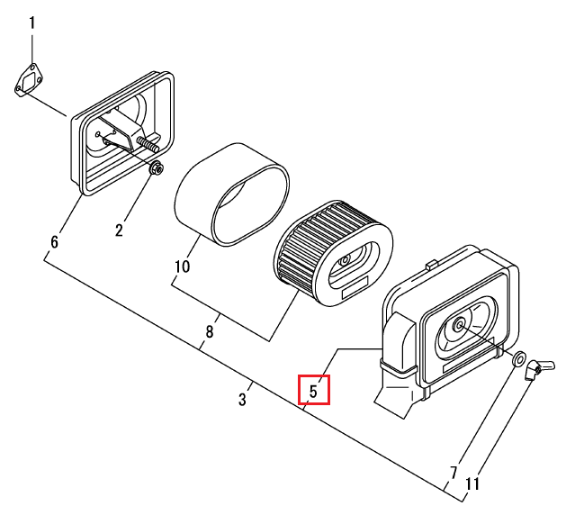 Pramac-Generac P6000S+HUK Air Cleaner Cover PEY00286