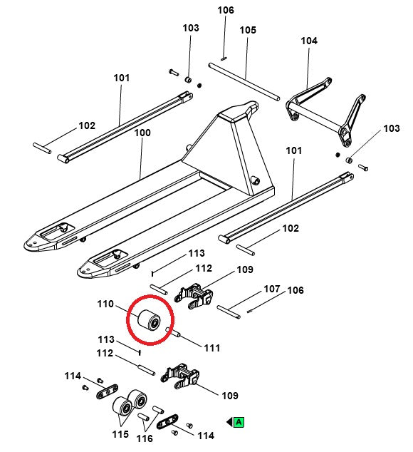 Nylon Single Load Roller Wheel PT2200 Sealey PT2200.110