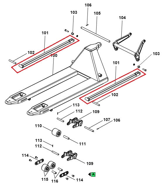 Connecting Rod Fork Length 1150mm GS22 Basic Pramac S0002270525