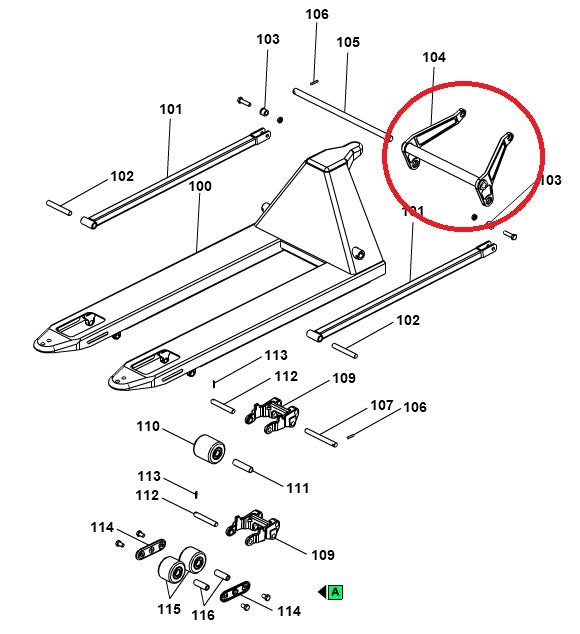 Rocker Arm 525mm Fork Width GS22 Basic Pramac V000003039-9005