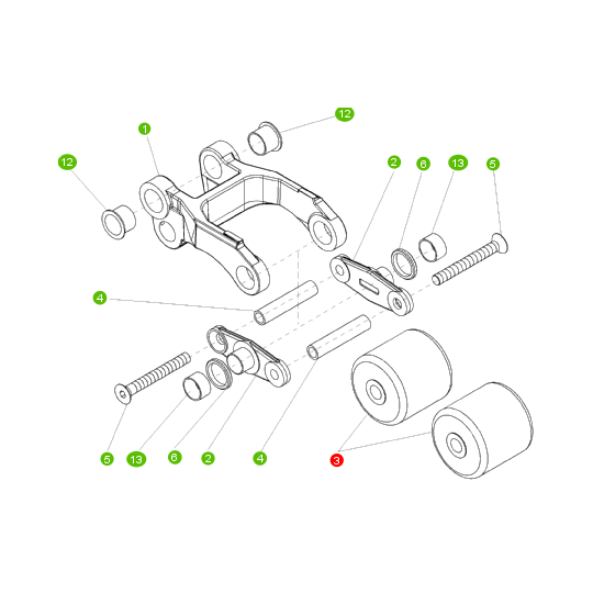 Still Tandem Load Roller Wheel 85mm x 82mm x 17mm 0411624