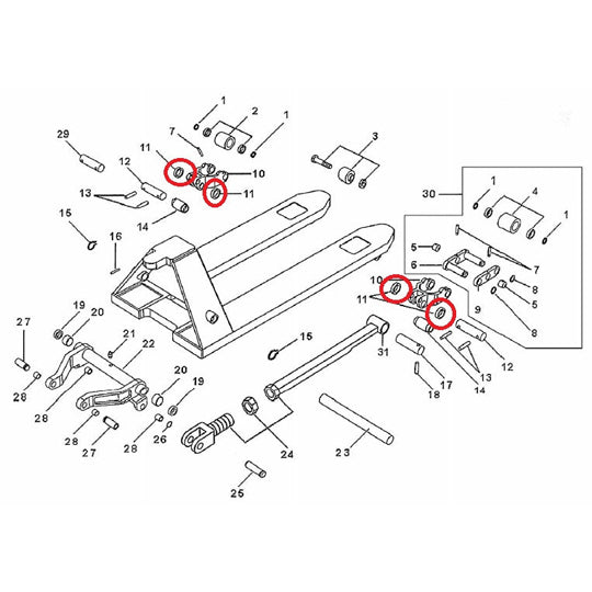Total Source 128TA4401 Wheel Bracket Roller 35 x 20 x 11mm