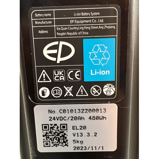 EP Equipment 24V 20Ah Lithium Battery 1113-513000-0D