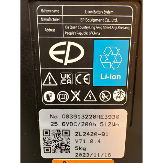 EP Equipment F4 CE Lithium Battery 24V 20Ah LB91-00000Z-06