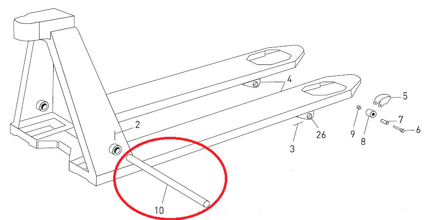 Axle for Torsion Tube 685mm BT Toyota 47157