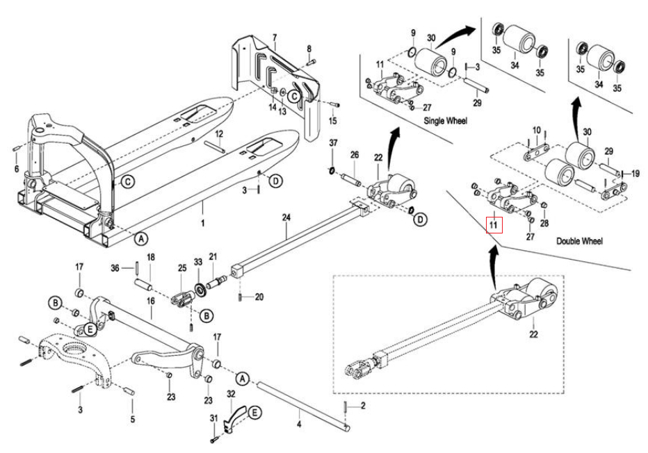 EP Equipment EPT12-EZ Wheel Bracket 1113-130006-00