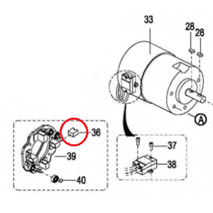 EP Equipment EPT12-EZ Drive Motor Brush 1115-250001-00