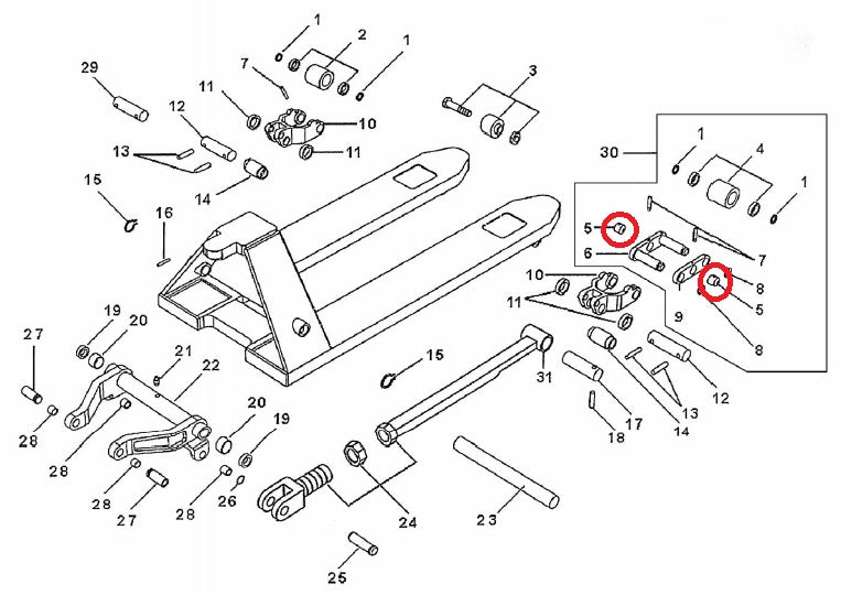 Axle Pin 29mm x 20mm Total Lifter 128TA4395