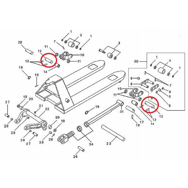 Total Lifter DF2000 Axle 20mm x 162mm 128TA4402