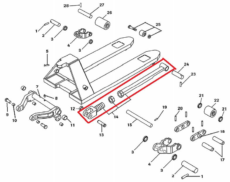 Push Pull Rod Assembly Fork Length 1150mm Total Source 144TA2702