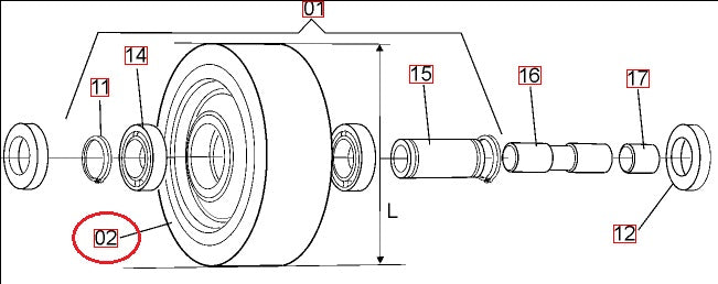 Wheel Complete Vulkollan 300mm x 113mm x 40mm BT Toyota 144443