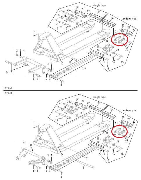 Wheel Bracket Plate Tandem Load Roller HPT-D Total Lifter 144TA2685