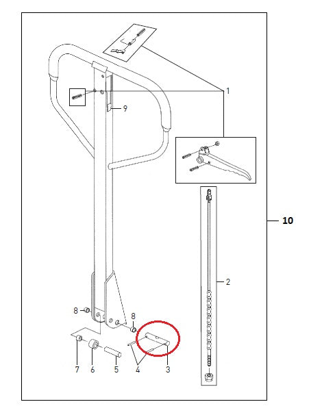 Total Source TRP0003 Handle Axle Pin 103mm x 20mm 144TA2714