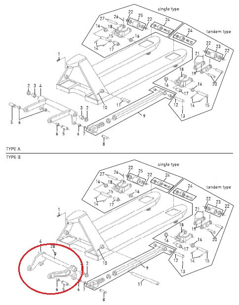 Torsion Tube Rocker Arm 540mm Chassis Width DF2500 Total Lifter 144TA7495