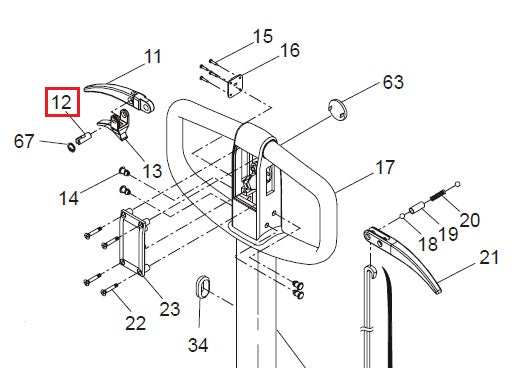 BT Toyota LHM230P Release Trigger Axle 211059