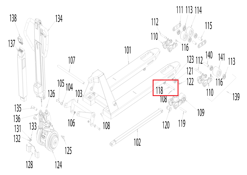 Pramac Lifter GS PESA Axle 16mm x 150mm S0002205040