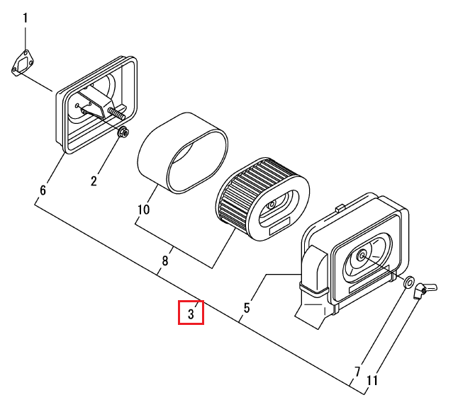 Pramac-Generac P6000S+HUK Air Cleaner Assembly PEY00278