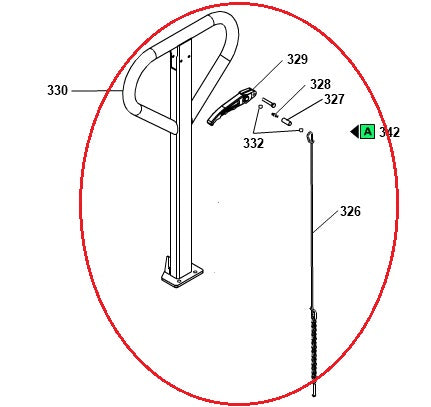 Tiller Handle Complete PT2200 Sealey PT2200.342